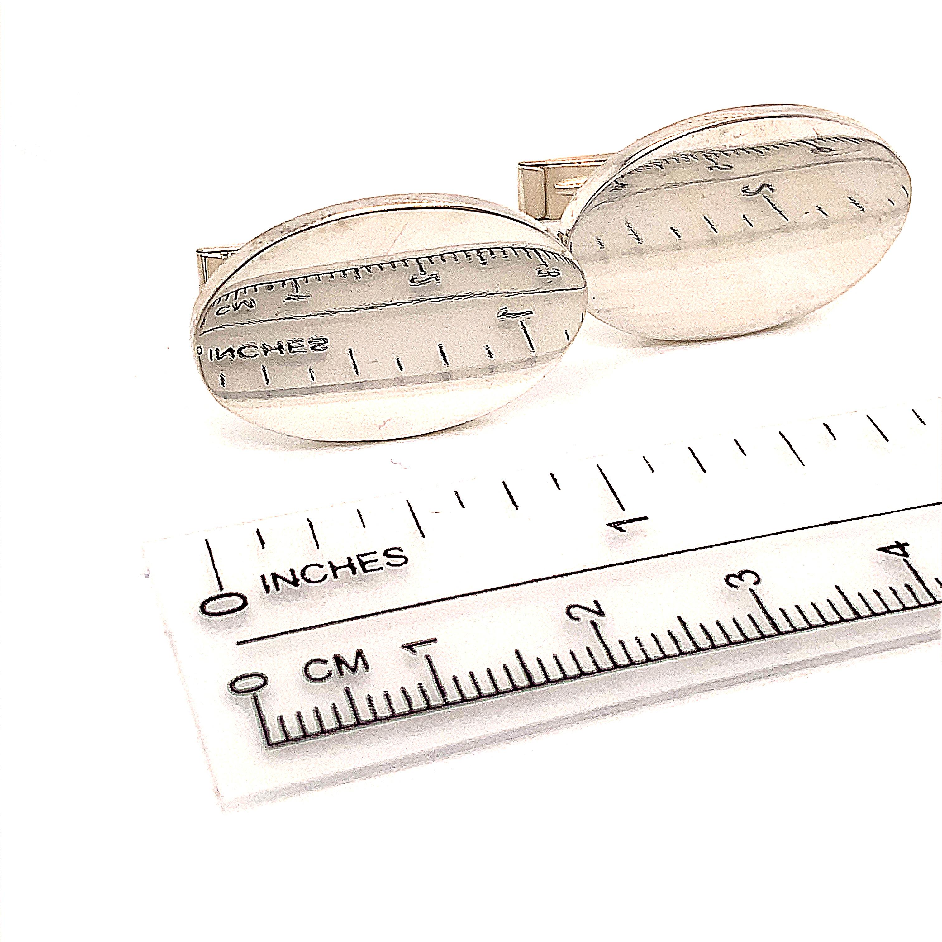 Tiffany & Co. Gemelli ovali larghi in argento Sterling Estate 19 grammi In condizioni buone in vendita a Brooklyn, NY
