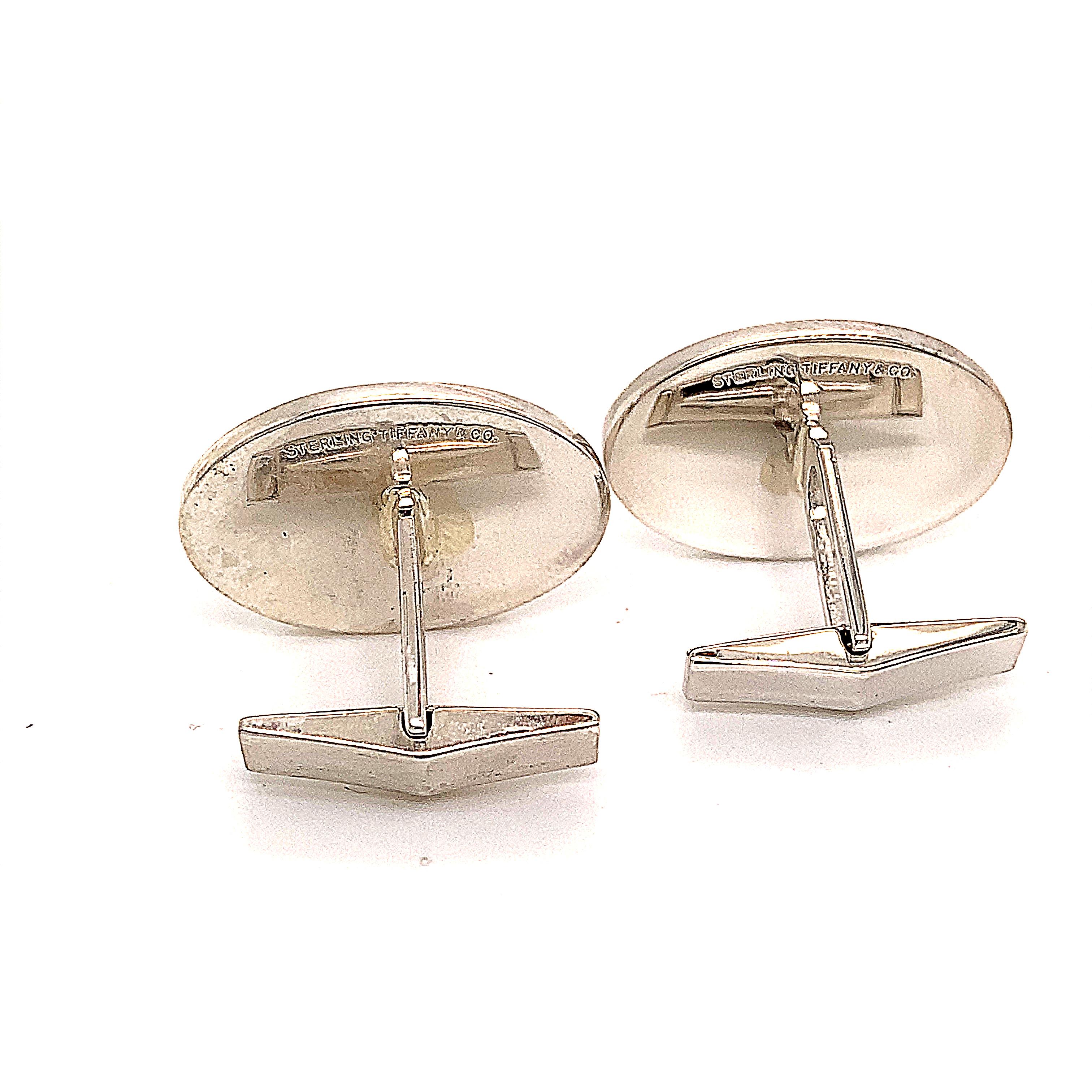 Tiffany & Co. Gemelli ovali larghi in argento Sterling Estate 19 grammi in vendita 2