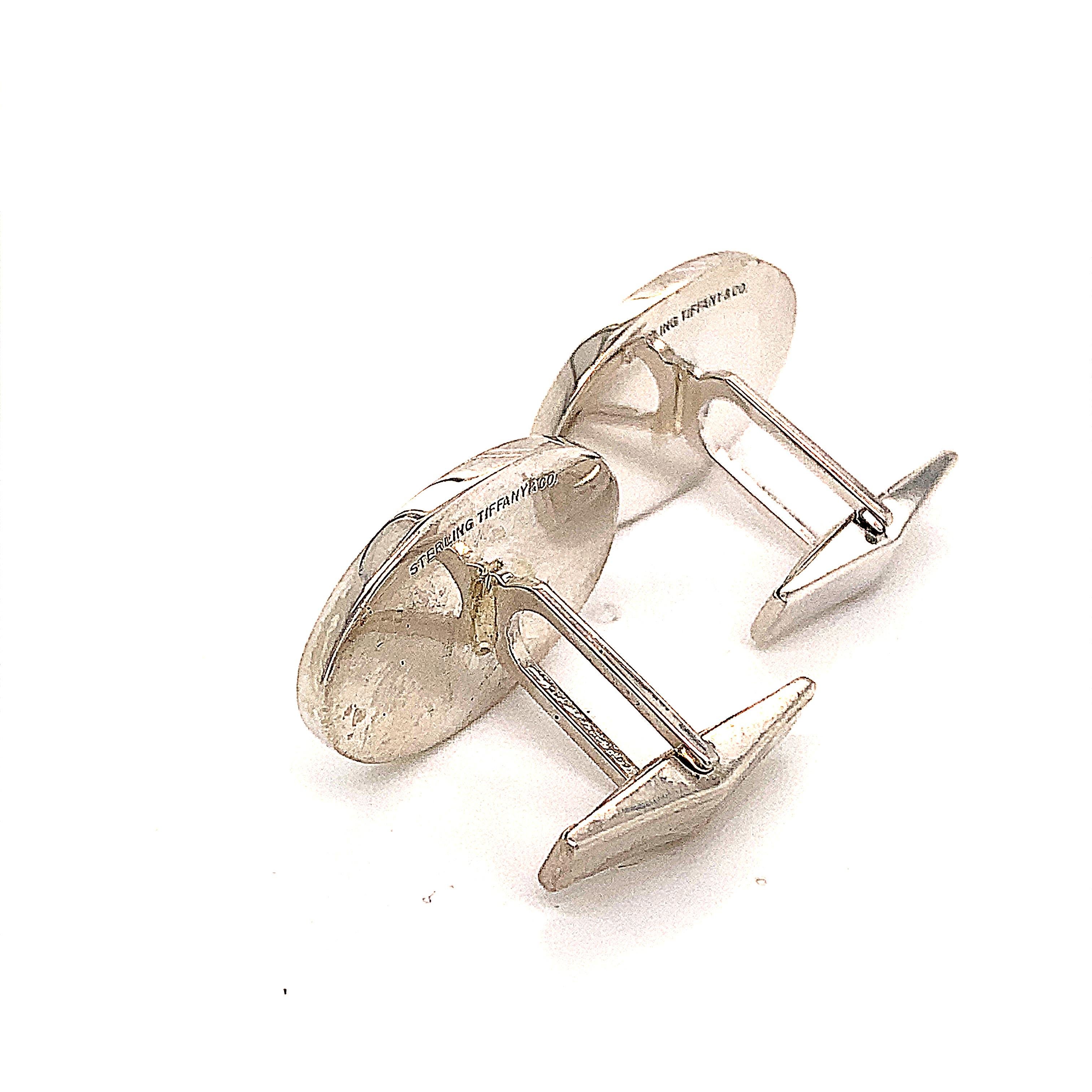 Tiffany & Co. Gemelli ovali larghi in argento Sterling Estate 19 grammi in vendita 5