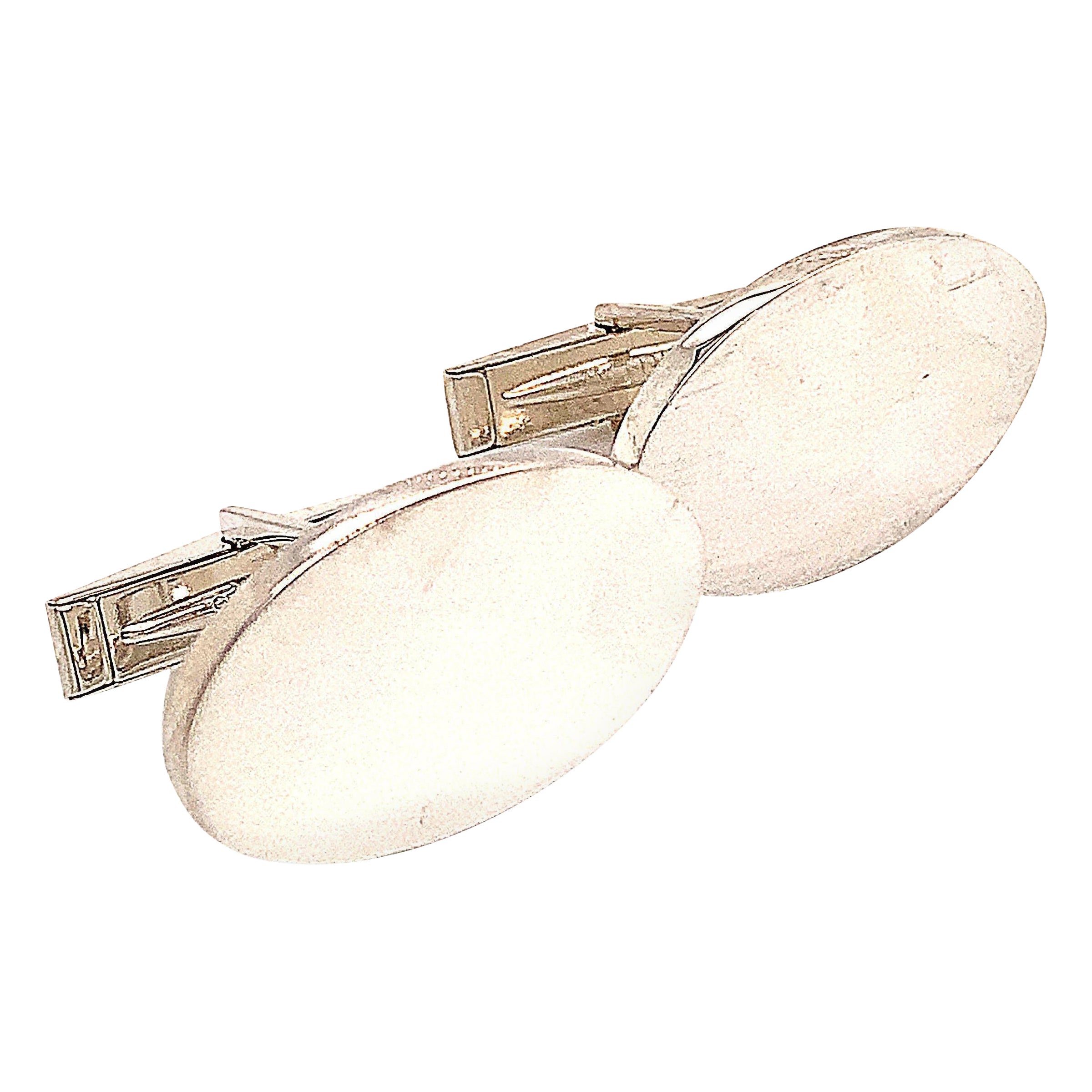 Tiffany & Co. Estate Sterling Silver Wide Oval Cufflinks 19 Grams