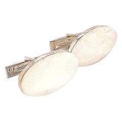 Tiffany & Co. Estate Sterling Silver Wide Oval Cufflinks 19 Grams