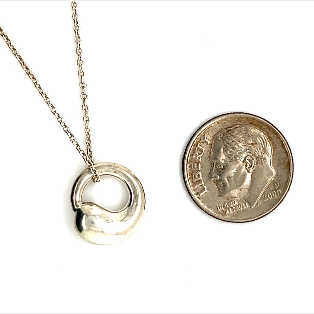 Tiffany & Co. Estate Swirl Pendant Silver Necklace by Elsa Peretti 3