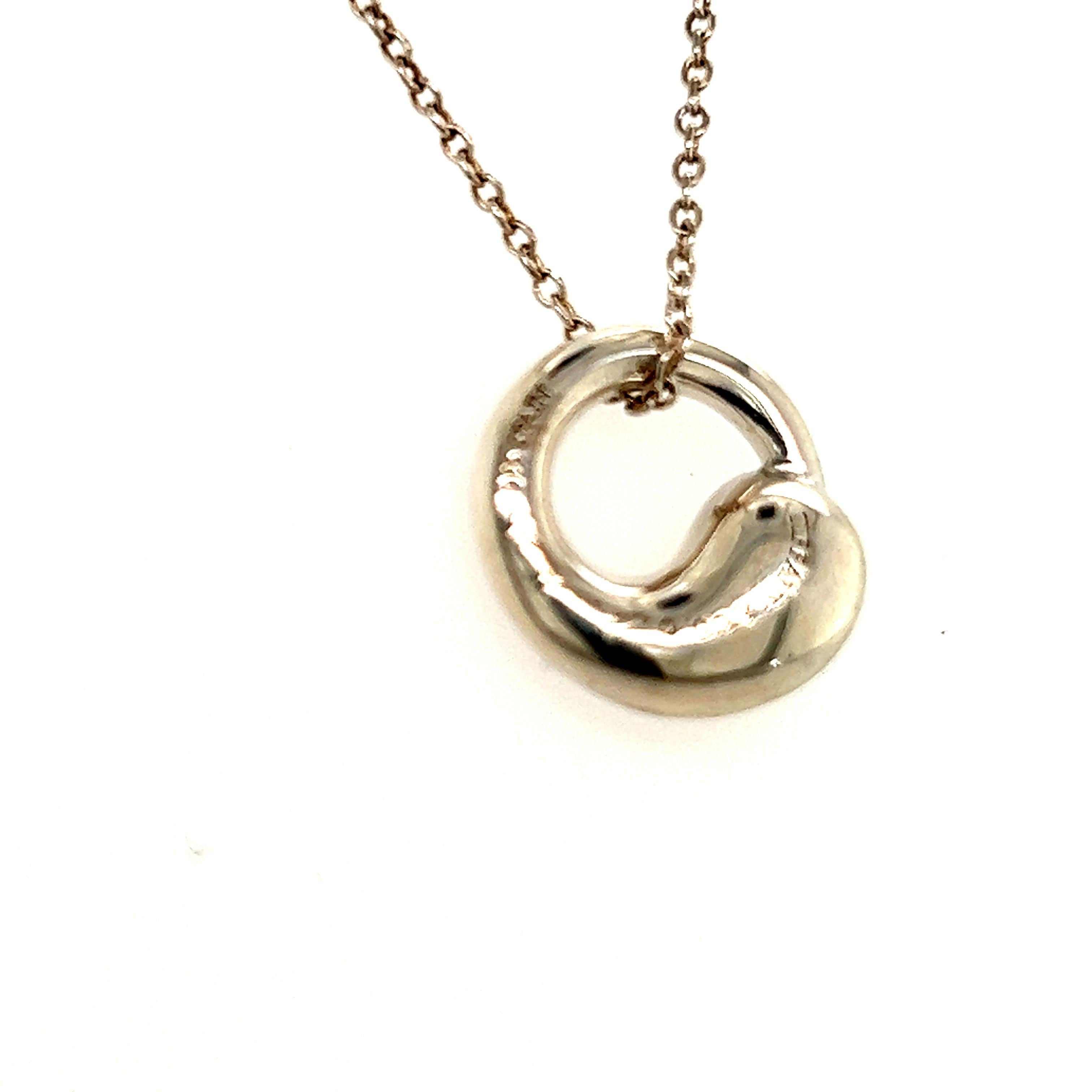 Tiffany & Co. Estate Swirl Pendant Silver Necklace by Elsa Peretti 2