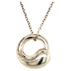 Tiffany & Co. Estate Swirl Pendant Silver Necklace by Elsa Peretti