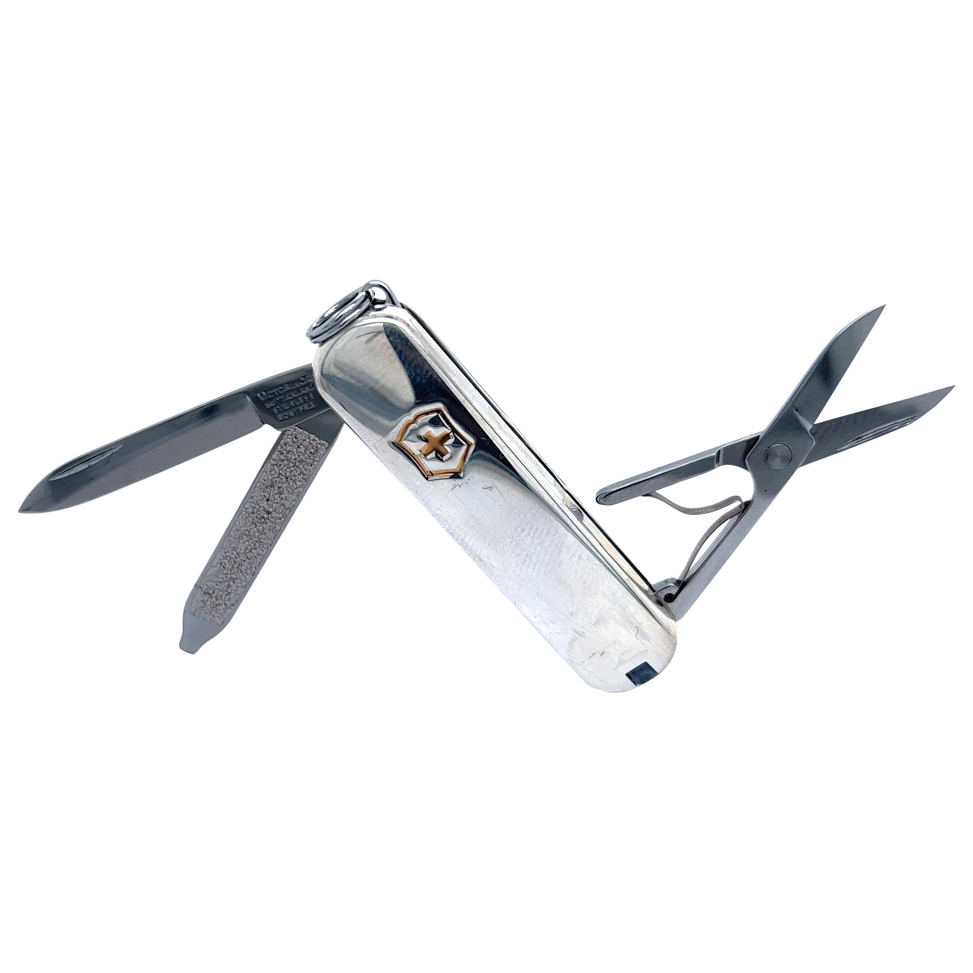 Tiffany 
Co Estate Swiss Army Pocket Knife 18k Gold + Silver