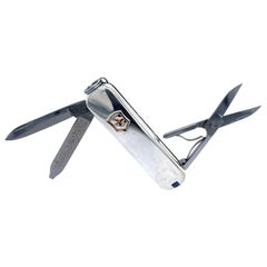 Tiffany 
Co Estate Swiss Army Pocket Knife 18k Gold + Silver