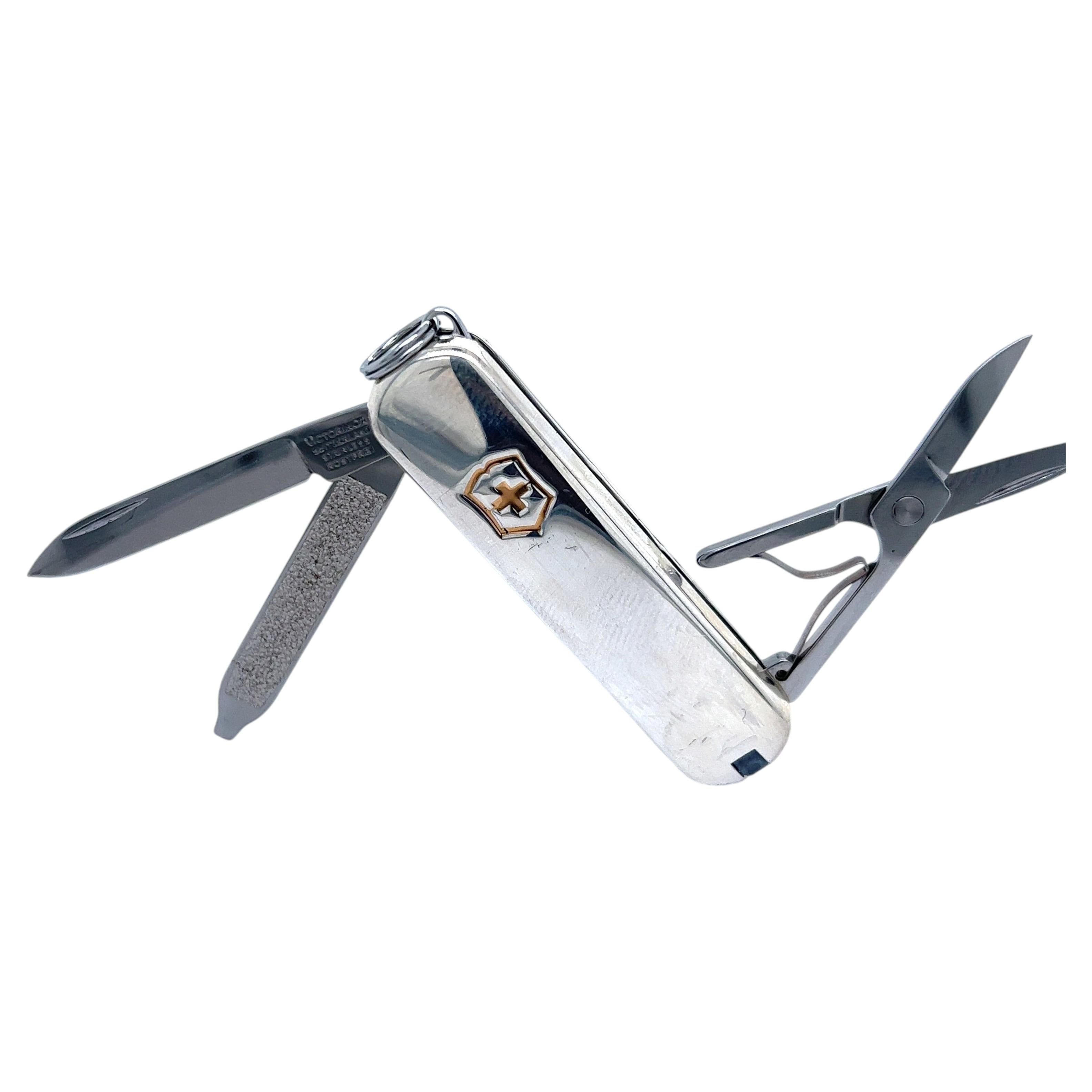 Tiffany & Co Estate Swiss Army Pocket Knife 18k Gold + Silver en vente