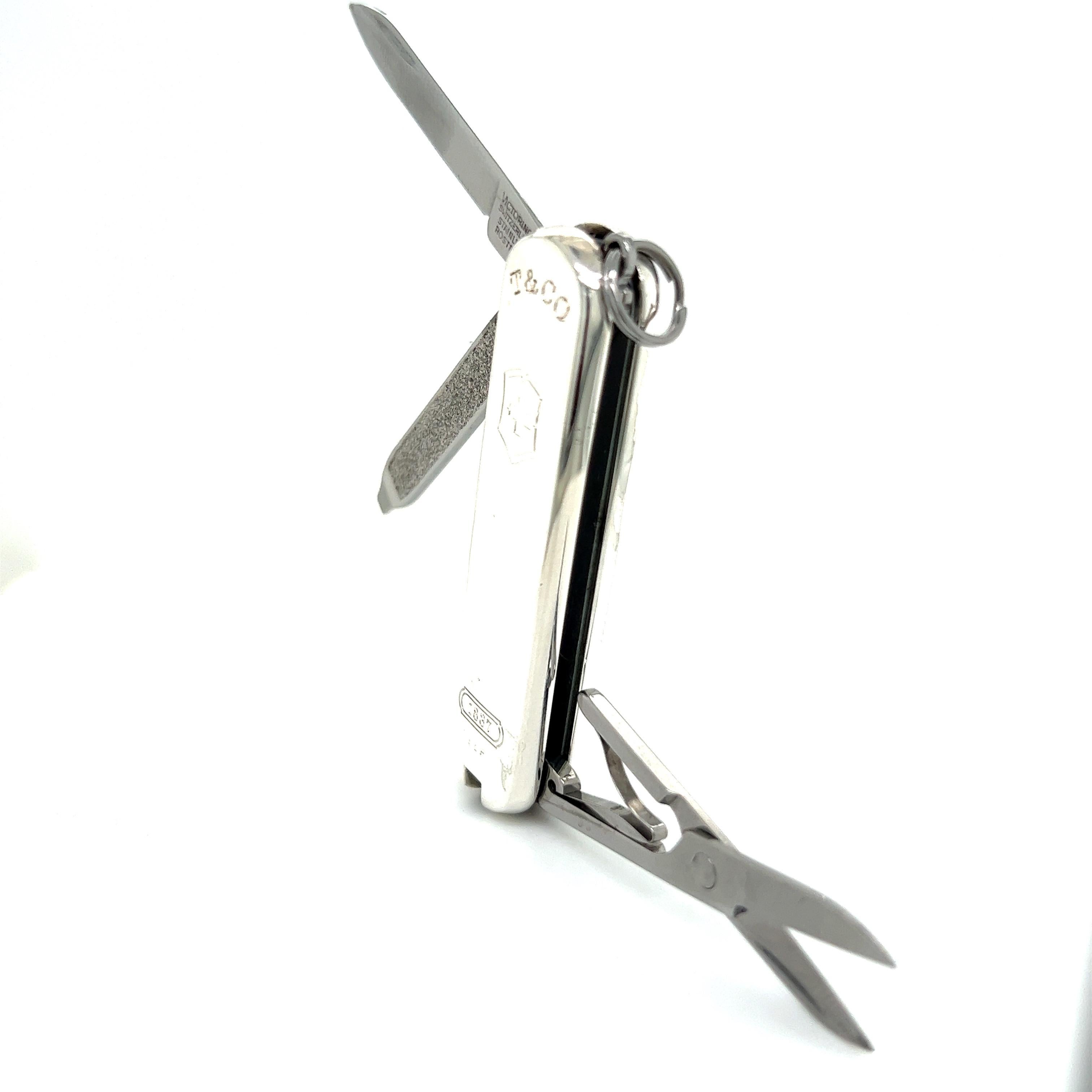 Tiffany & Co Estate Swiss Army Pocket Knife Silver  In Good Condition In Brooklyn, NY