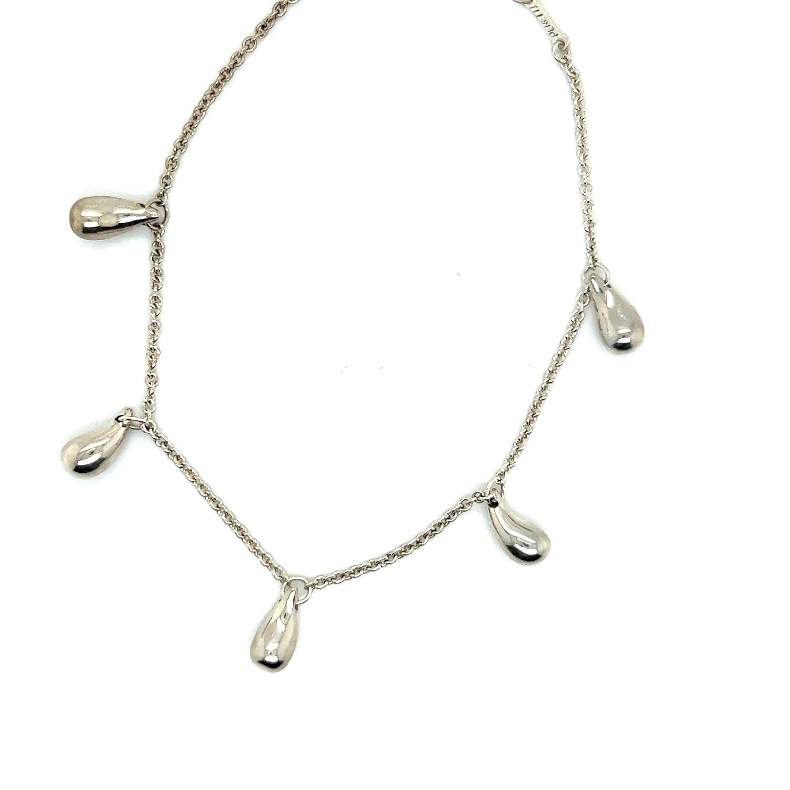 Authentic Tiffany & Co Estate Tear Drop Bracelet 7