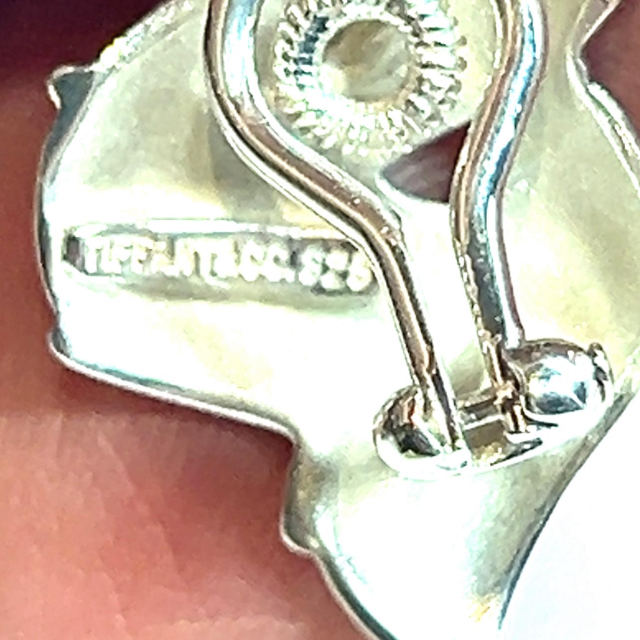 Tiffany & Co. Estate Three Ribbon Clip-on Ohrringe Sterling Silber 1