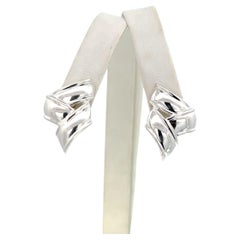 Tiffany & Co Estate Three Ribbon Clip-on Earrings Sterling Silver