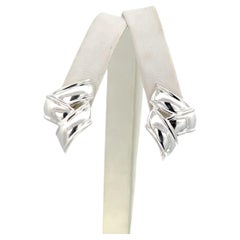 Tiffany & Co. Estate Three Ribbon Clip-on Ohrringe Sterling Silber