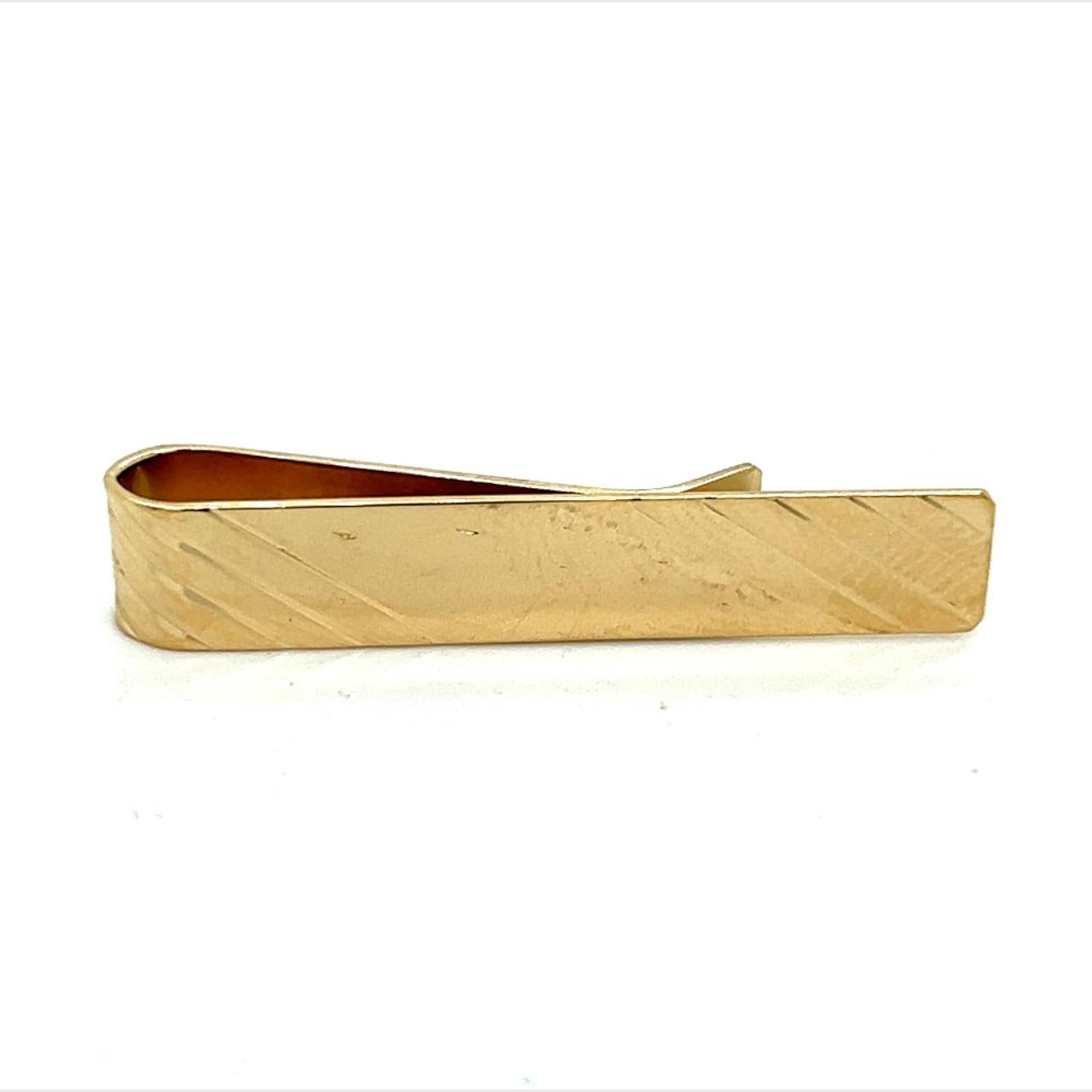 De los hombres Pasador de Corbata Tiffany & Co Estate 1 10/16 Oro Amarillo 14k en venta