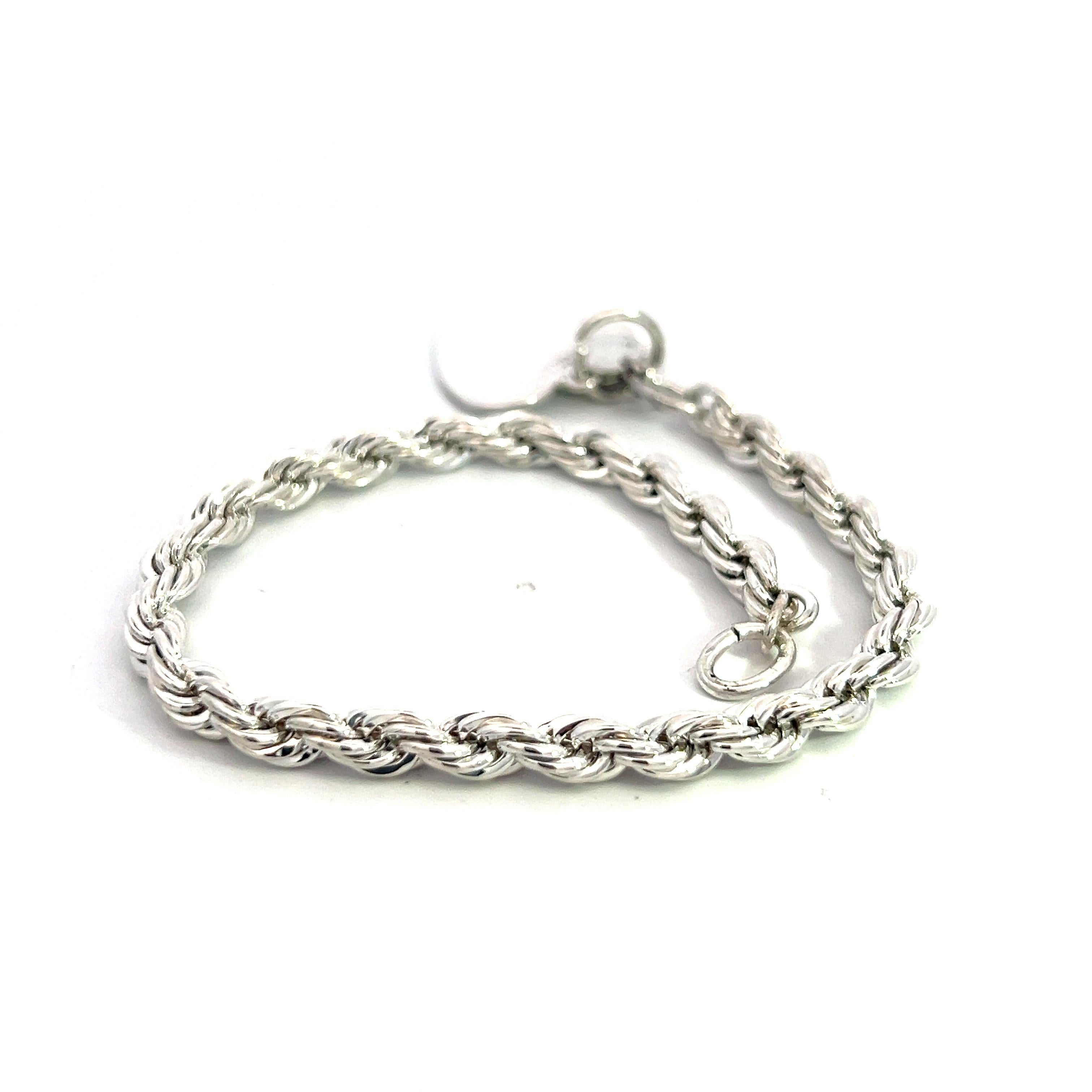 Tiffany & Co Estate Twisted Rope Bracelet With Heart 8