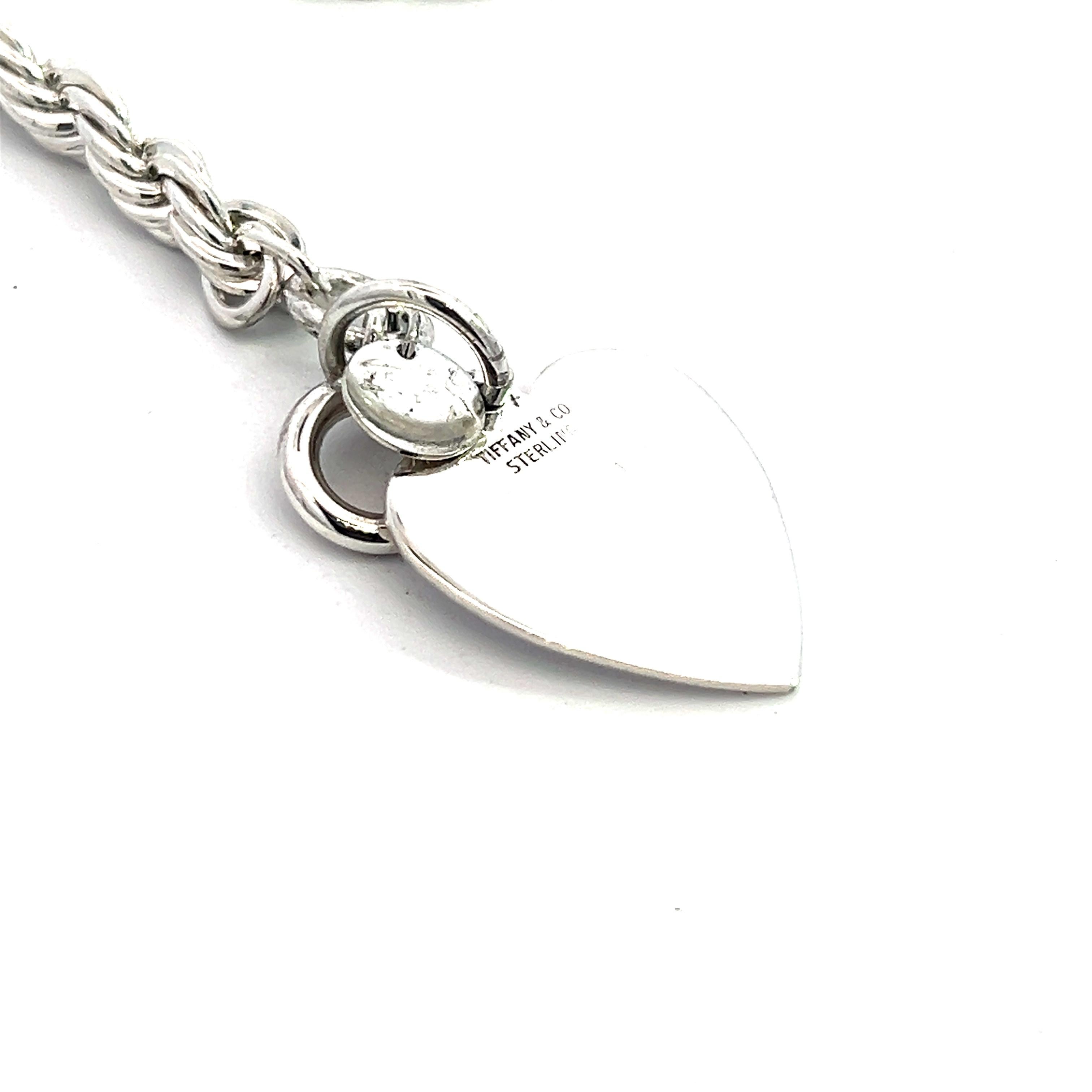 Tiffany & Co Estate Twisted Rope Bracelet With Heart 8