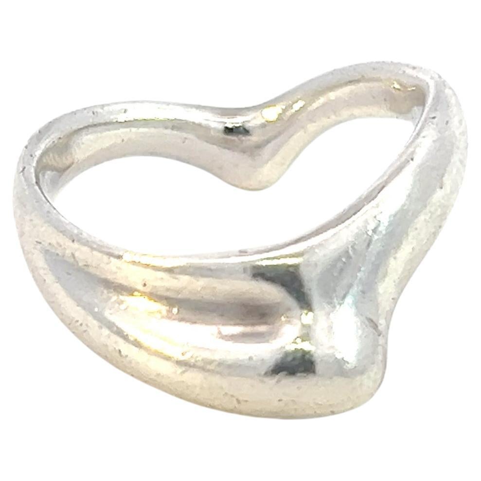 Tiffany & Co Estate Wave Ring By Elsa Peretti Size 6 Sterling SIlver  For Sale