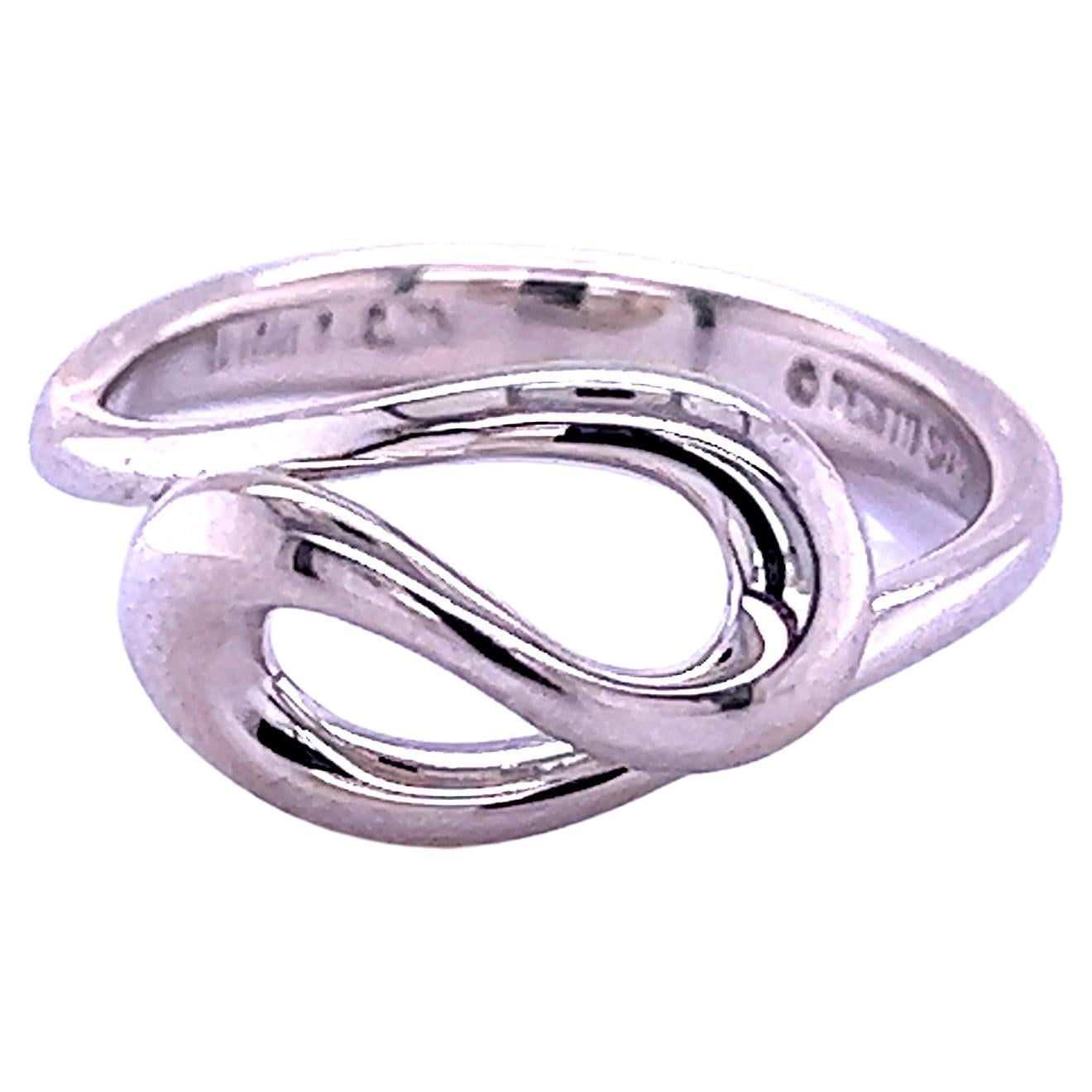 Tiffany & Co Estate Wave Ring Size 5.5 Silver By Elsa Peretti
