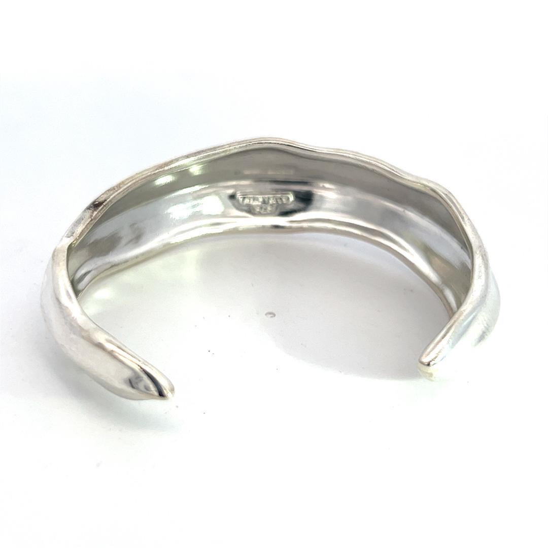 Tiffany & Co Estate Wave Swirl Cuff Bracelet 17.75 mm Height Silver 2