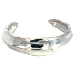 Tiffany & Co Estate Wave Swirl Cuff Bracelet 17.75 mm Height Silver