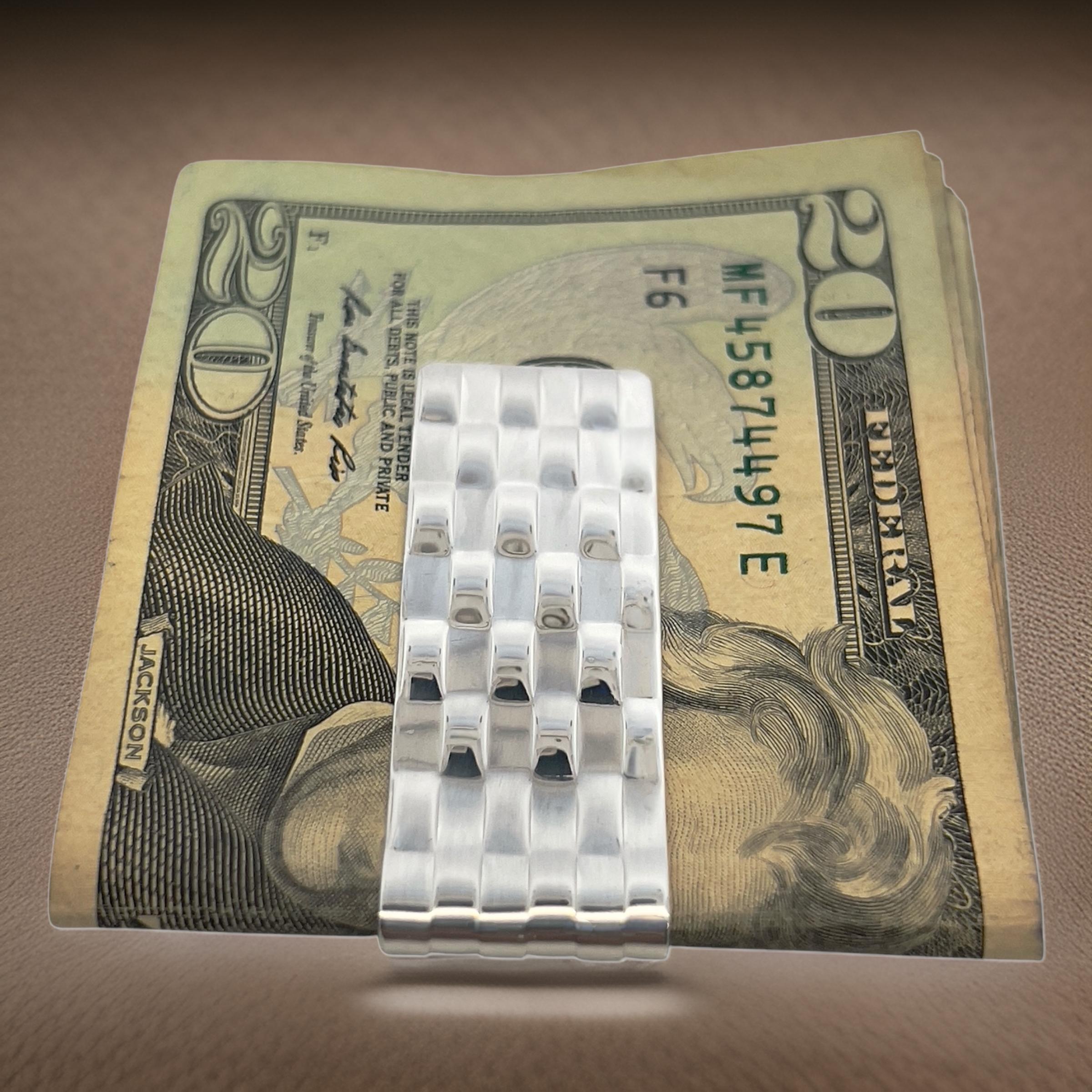 Tiffany & Co Estate Weave Pinza para billetes Plata de ley 16.6 gramos en venta 4