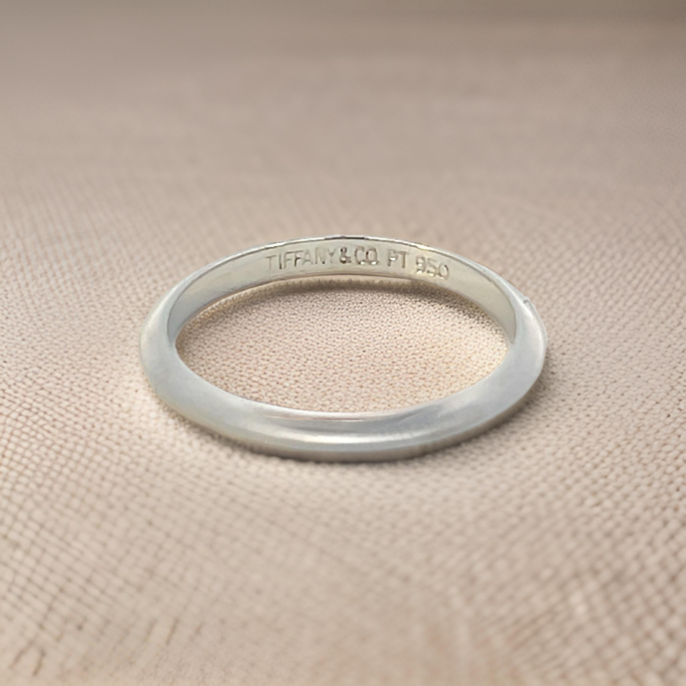 Tiffany & Co Nachlass-Ehering aus Platin, 2 mm dick im Angebot 3
