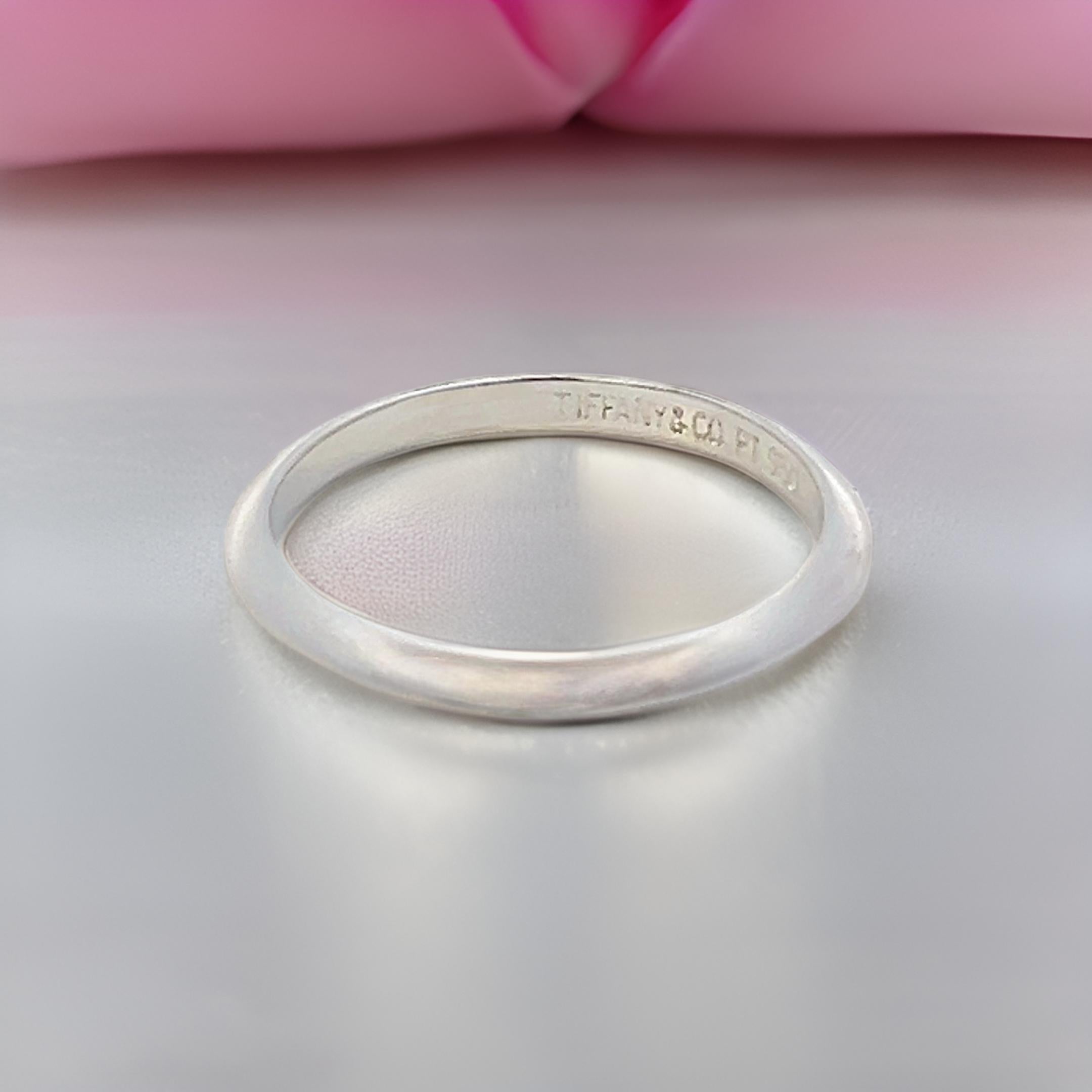 Tiffany & Co Nachlass-Ehering aus Platin, 2 mm dick im Angebot 4