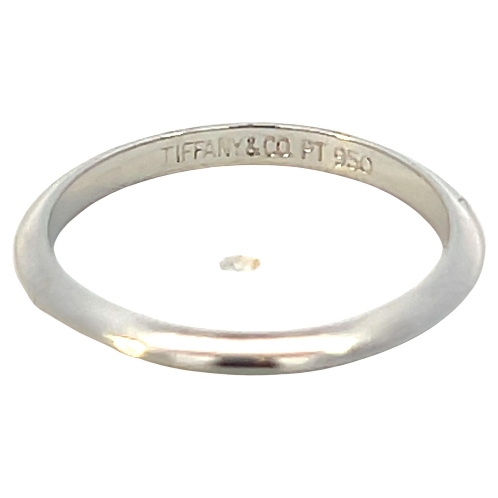 Tiffany & Co Estate Wedding Band Platinum 2 mm Thick For Sale