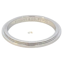 Tiffany & Co Estate Wedding Band Size 5 with Milgrain Platinum