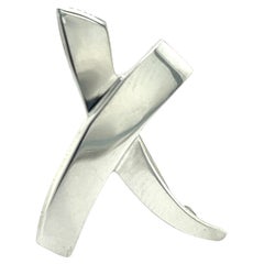 Tiffany & Co Estate X Brooch Pin Sterling Silver By Paloma Picasso 