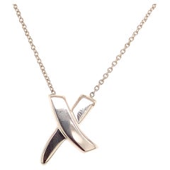 Tiffany & Co. Estate X Love Pendant Necklace Silver 2.56 Grams