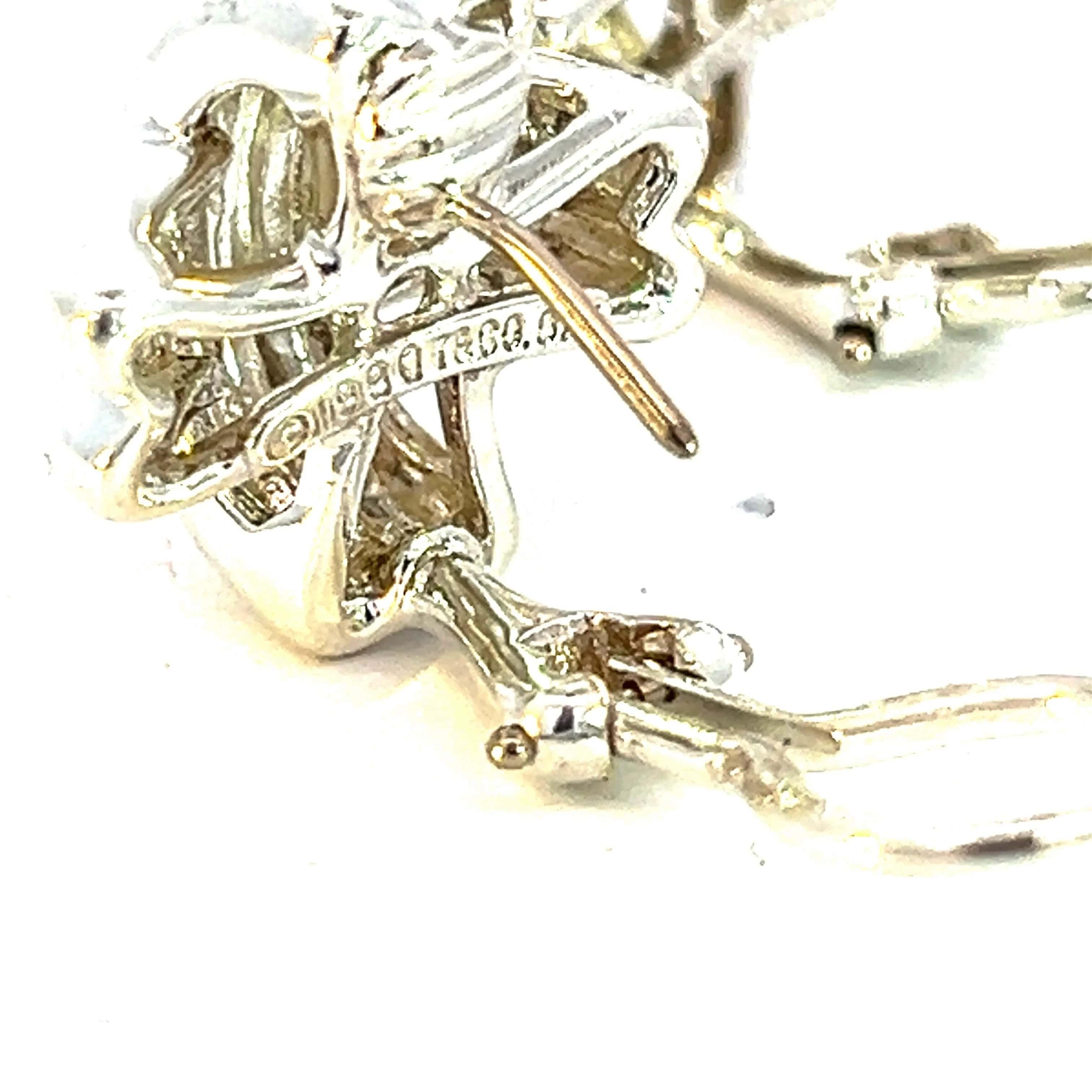 Tiffany & Co Estate X Signature Omega Back Earrings Sterling Silver 2