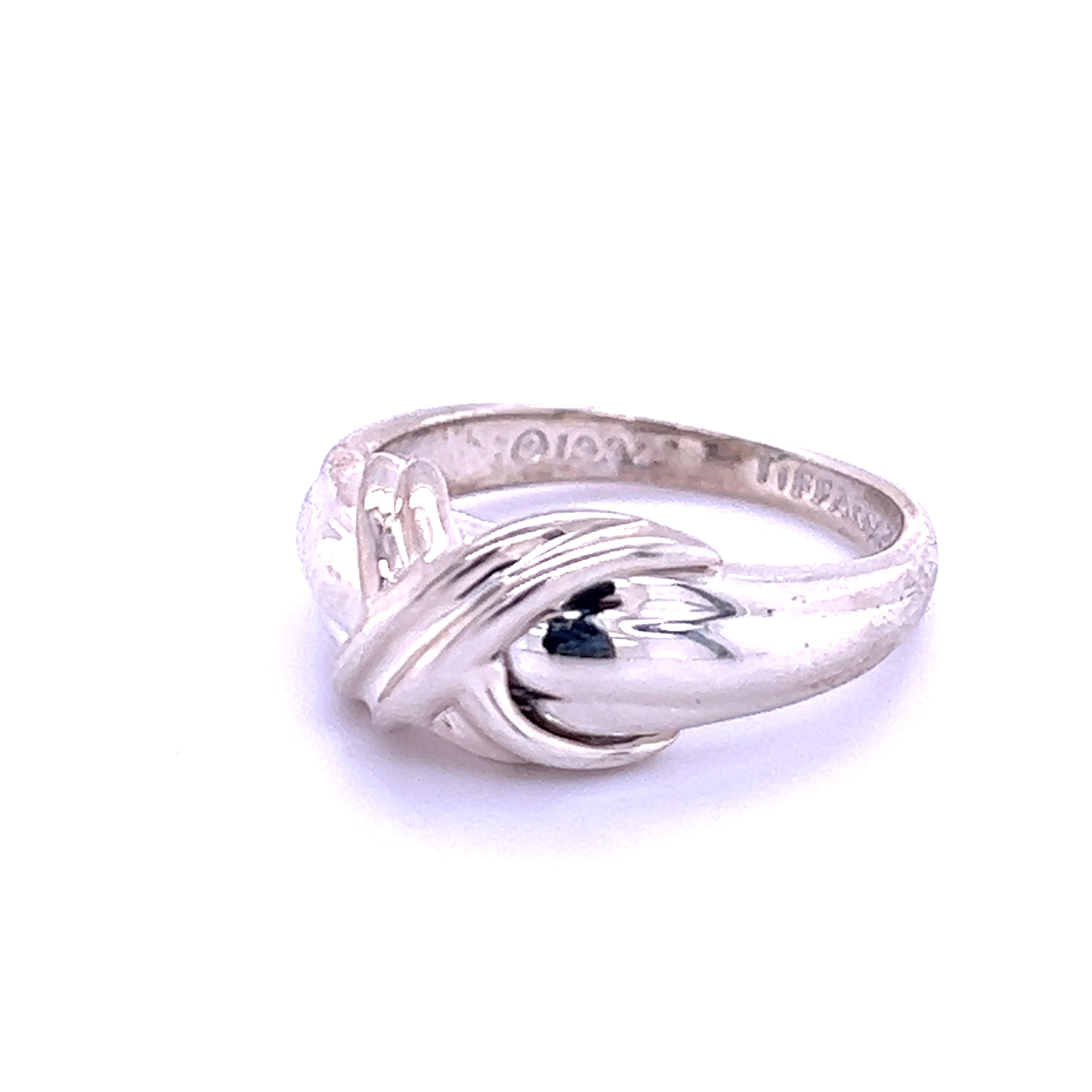 Women's Tiffany & Co Estate X Signature Ring Size 6 14k Gold + Silver