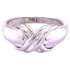 Tiffany & Co Estate X Signature Ring Size 6 14k Gold + Silver