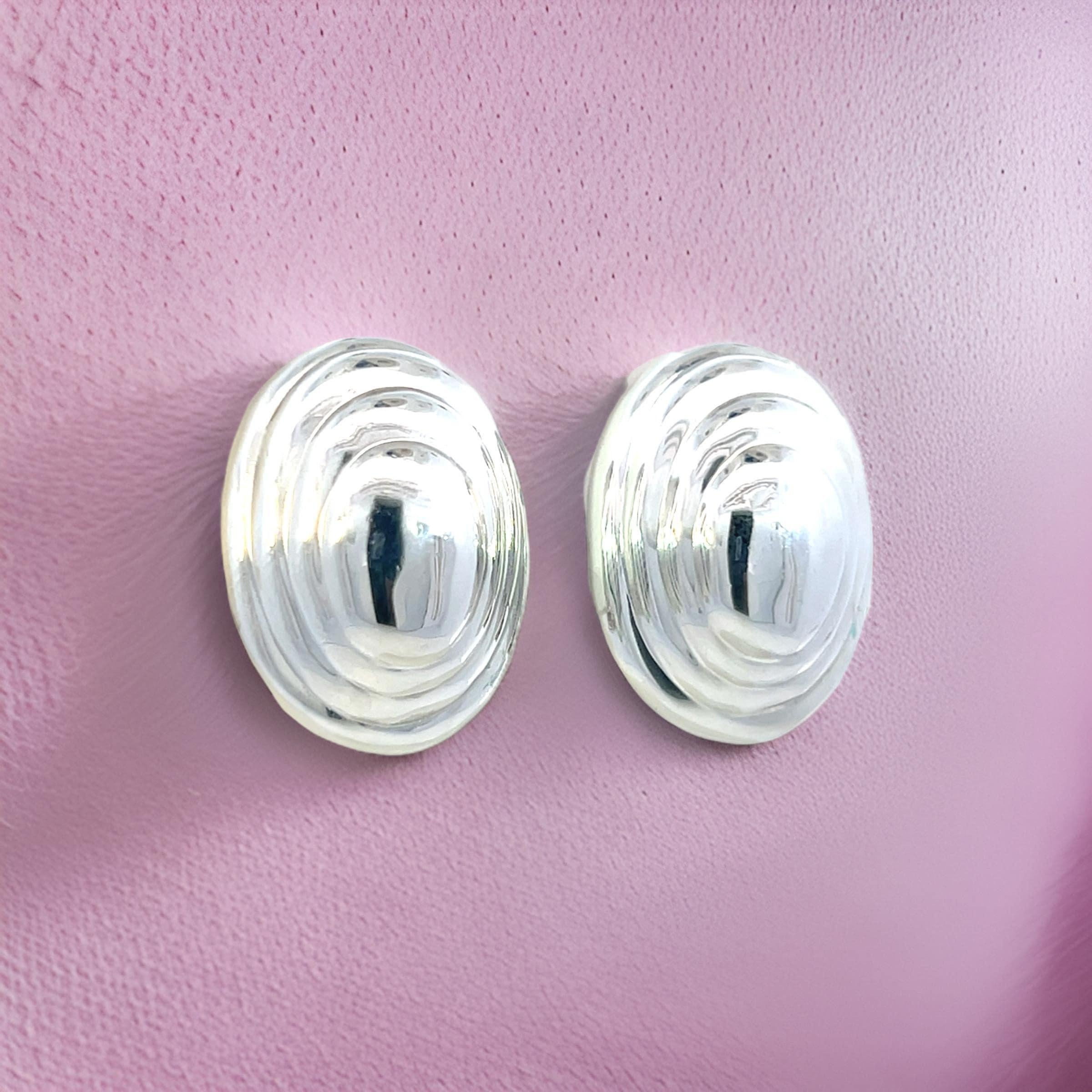 Tiffany & Co Estate XL Puffed Clip-on Earrings Sterling Silver For Sale 6
