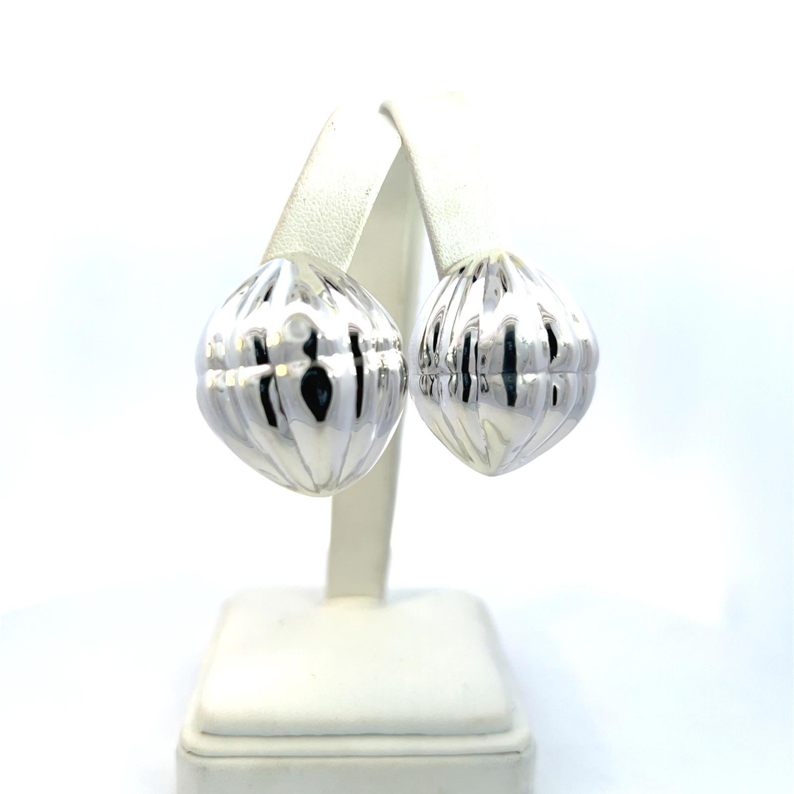 Tiffany & Co. Estate XL Orecchini a clip in argento Sterling in vendita 11