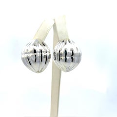 Tiffany & Co Estate XL Puffed Clip-on Earrings Sterling Silver