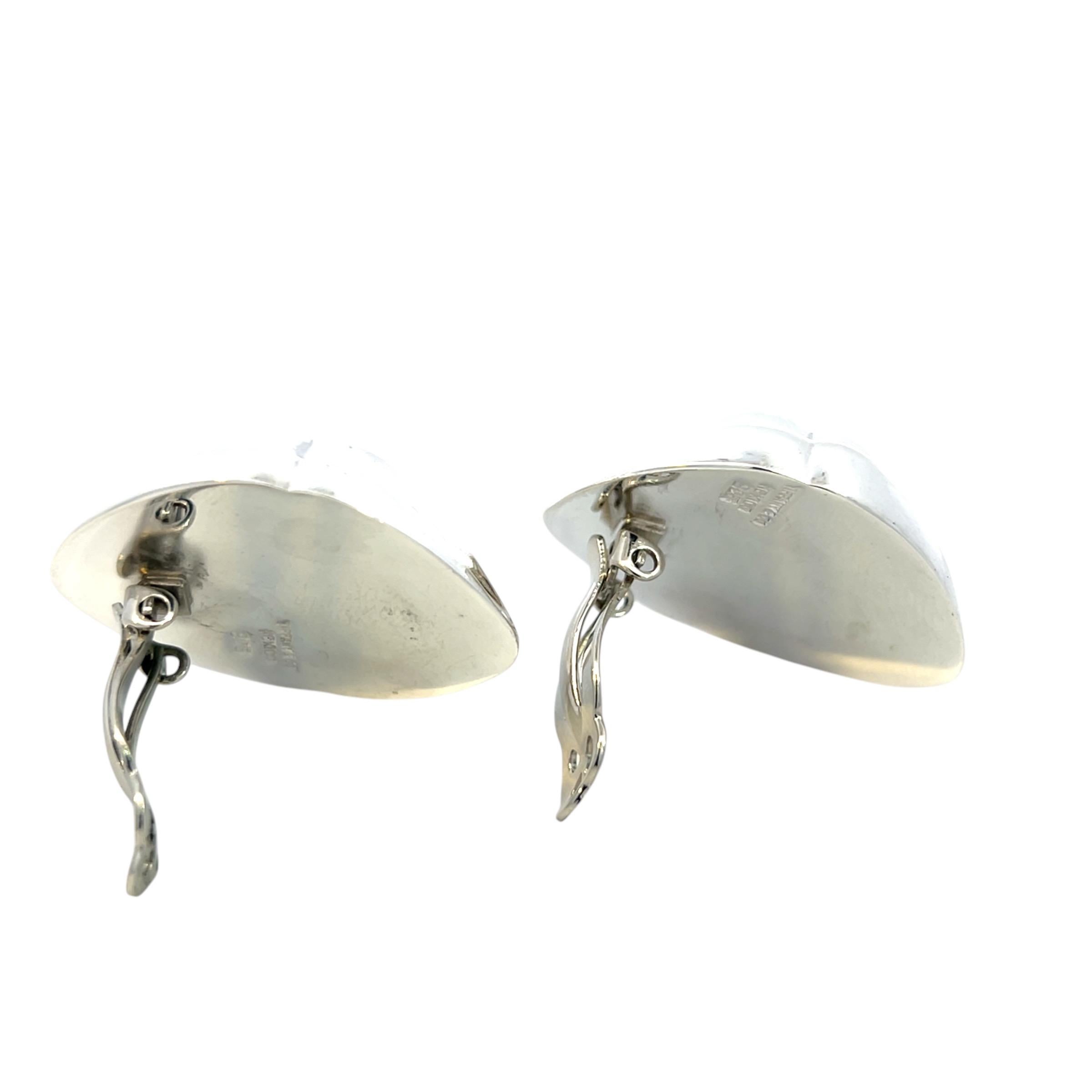 Tiffany & Co. Estate XL Orecchini a clip in argento Sterling in vendita 5