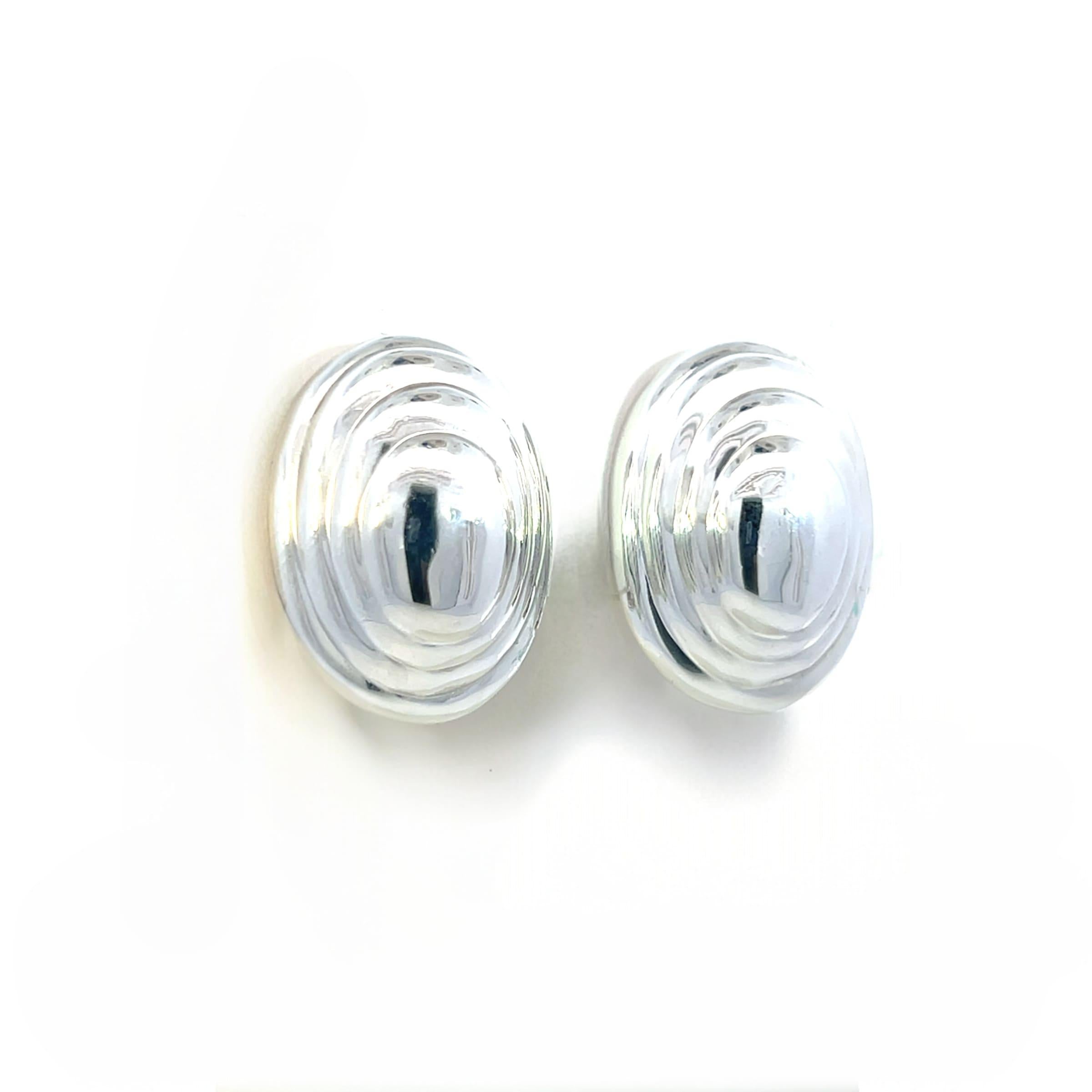 Tiffany & Co Estate XL Puffed Clip-on Earrings Sterling Silver For Sale 5