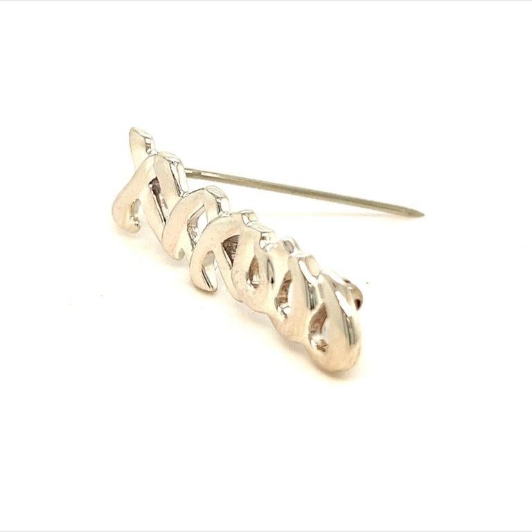 Tiffany & Co Estate XXXOOO Brooch Sterling Silver 1.75