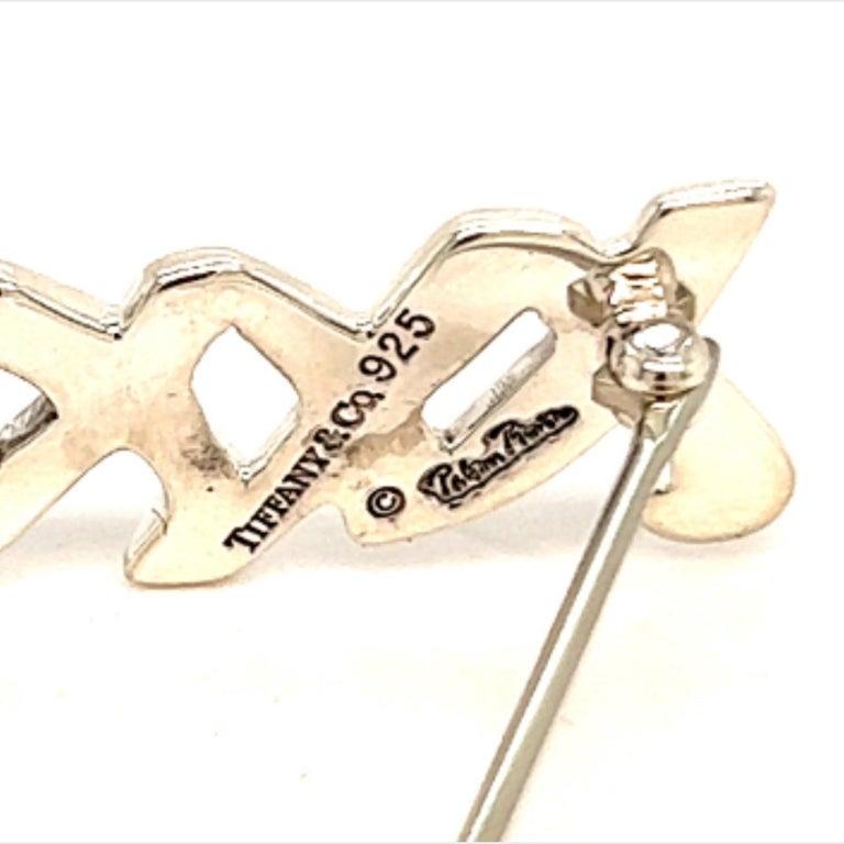 Women's Tiffany & Co Estate XXXOOO Brooch Sterling Silver 1.75