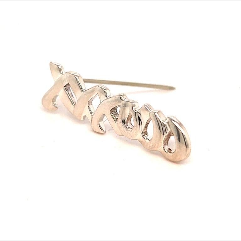 Tiffany & Co Estate XXXOOO Brooch Sterling Silver 1.75