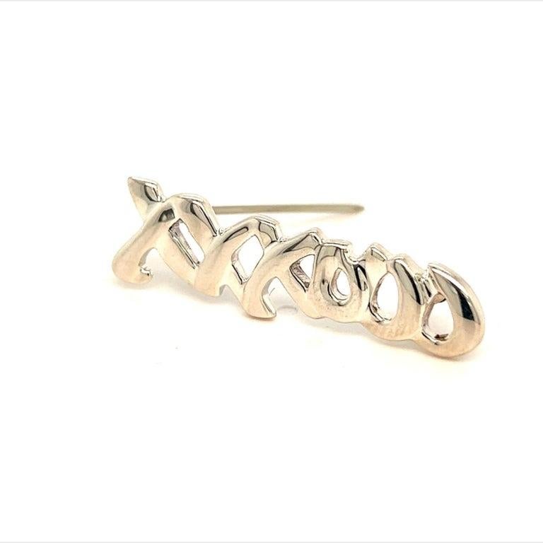 Tiffany & Co Estate XXXOOO Brooch Sterling Silver 1.75