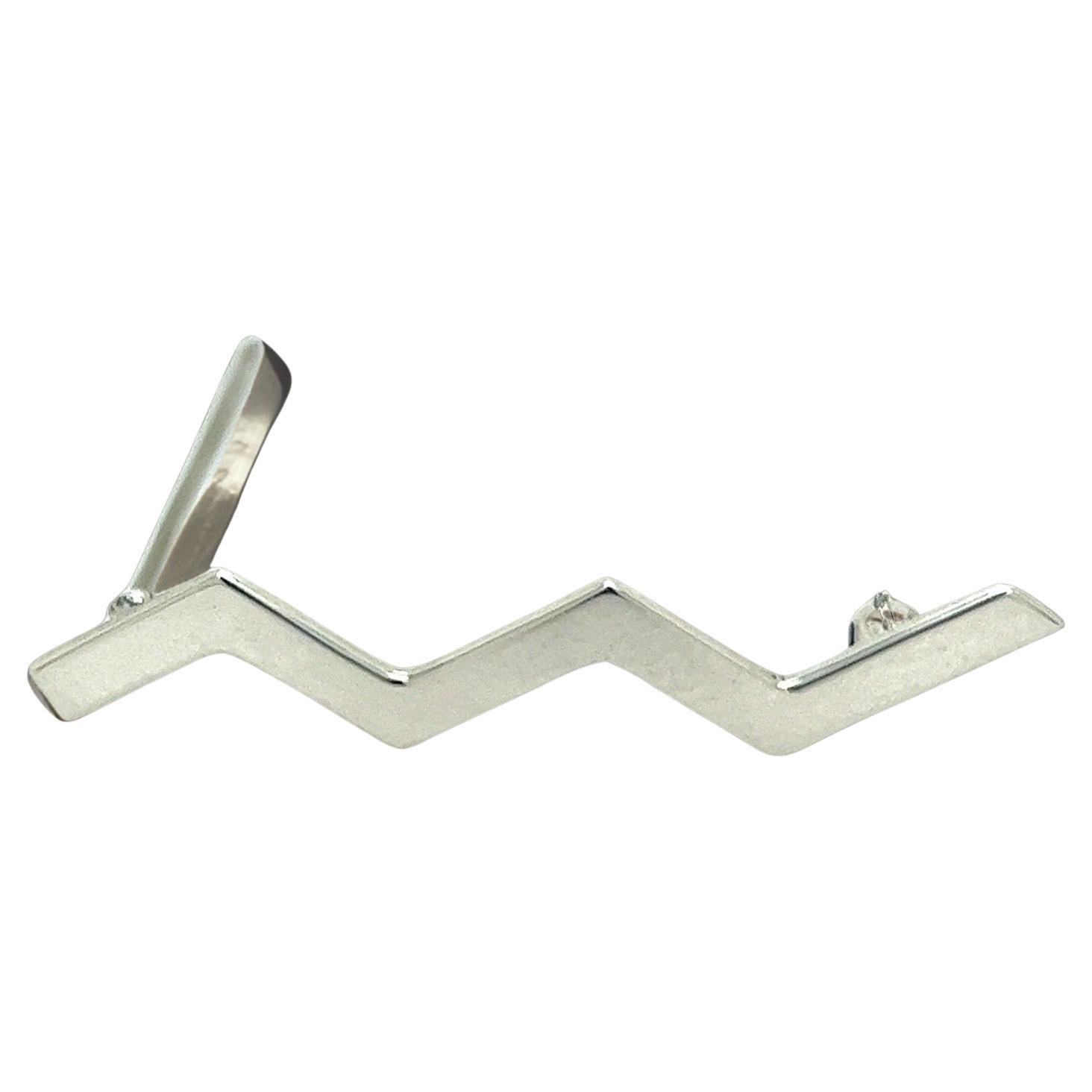 Tiffany & Co Estate Zigzag Wave Brooch Pin Sterling Silver By Paloma Picasso