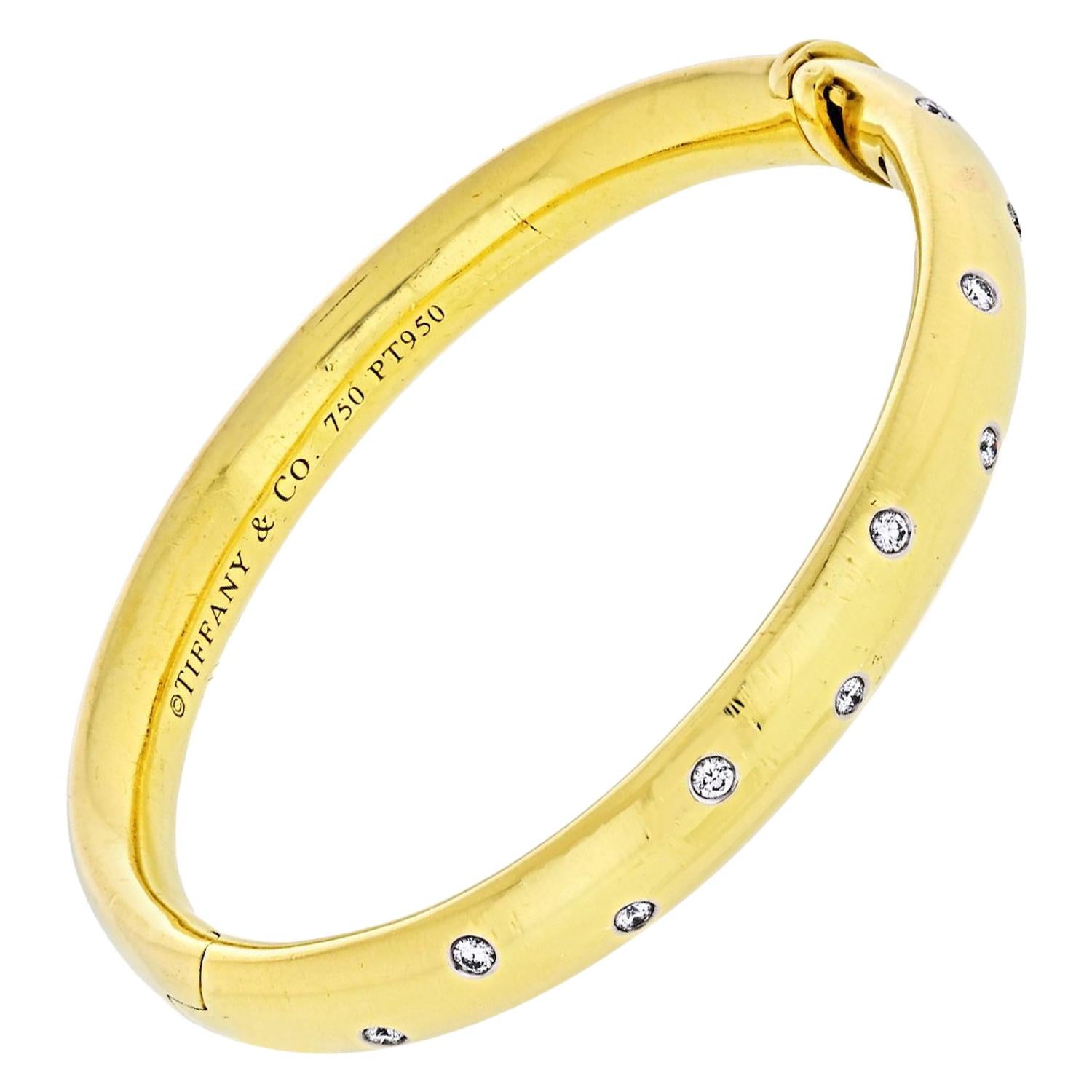 Tiffany & Co. Etoile 18K Yellow Gold 0.40 carat Diamond Bangle