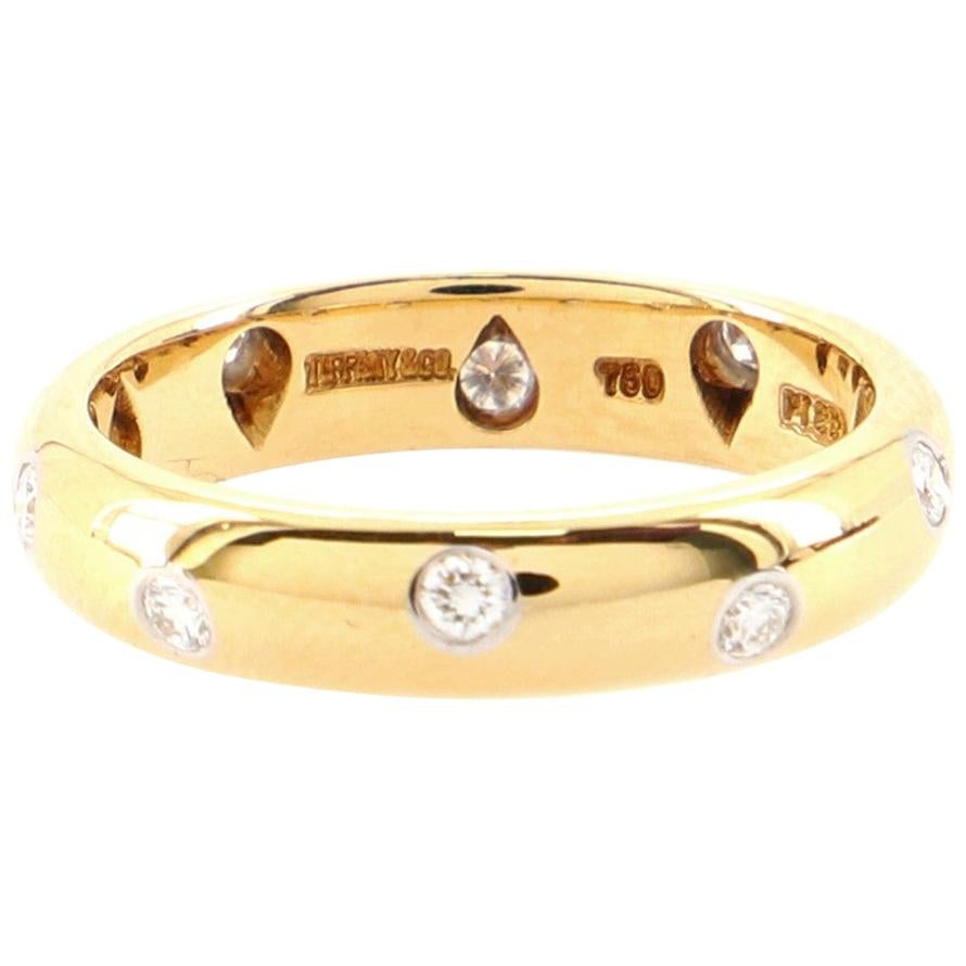 Tiffany & Co. Etoile 18 Karat Yellow Gold with Diamonds Band Ring 6.25 - 53