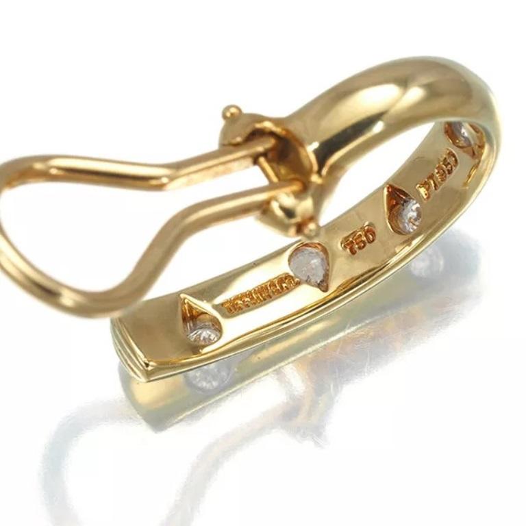 Women's TIFFANY & Co. Etoile 18K Gold .18ct Diamond Clip-On Hoop Earrings For Sale