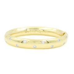 TIFFANY & Co. Etoile 18K Gold 9mm Wide Diamond Bangle Bracelet