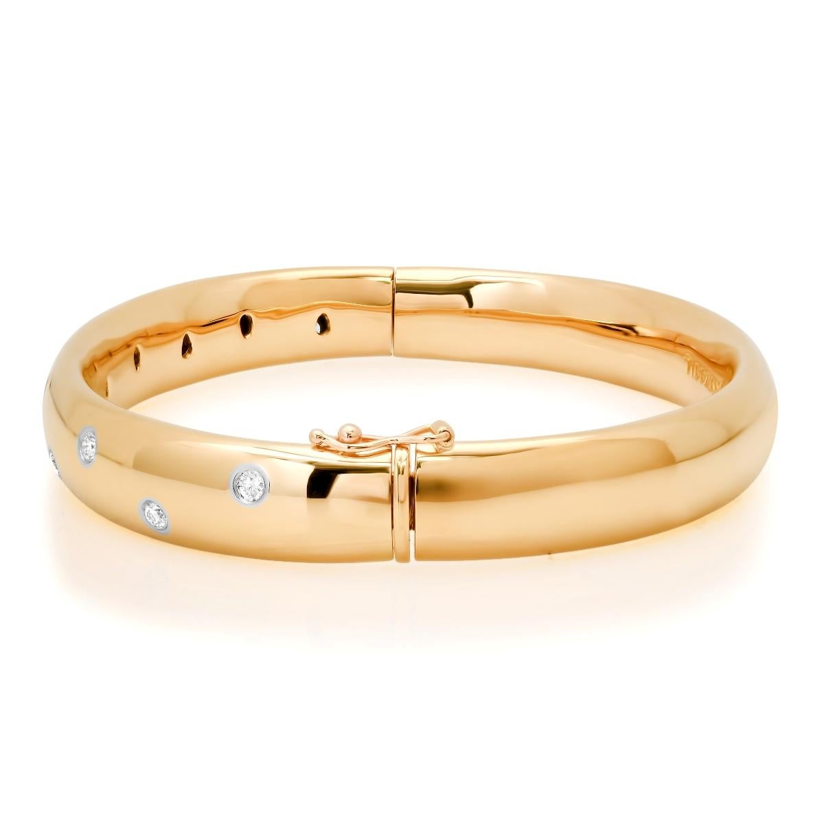 TIFFANY & Co. Etoile Bracelet jonc large 9 mm de large en or 18 carats Excellent état - En vente à Los Angeles, CA