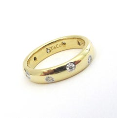 TIFFANY & Co. Etoile 18K Gold Diamant 4mm Bandring 4,5
