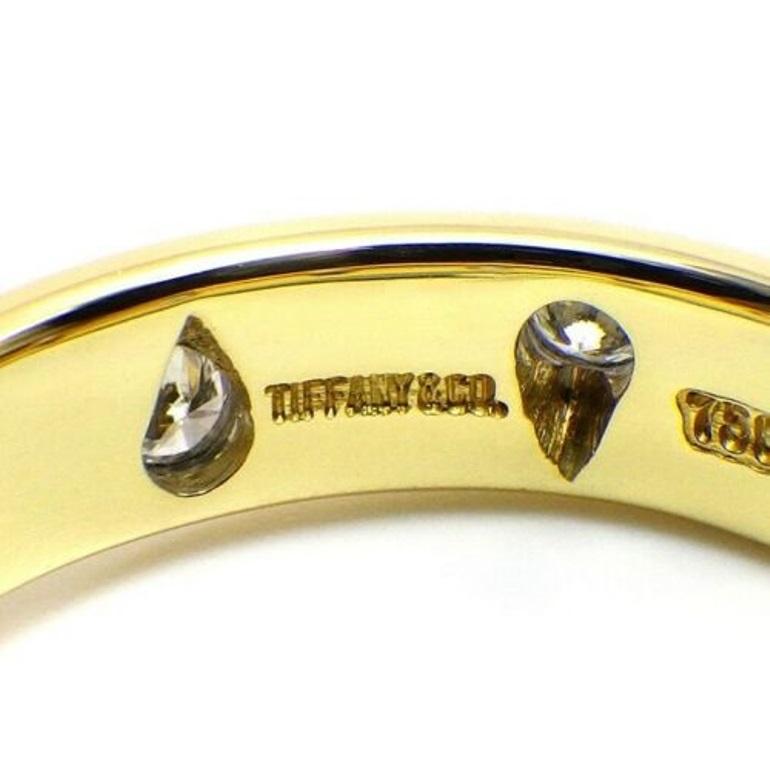 TIFFANY & Co. Etoile 18K Gold Diamond 4mm Band Ring 4.5 In Excellent Condition In Los Angeles, CA